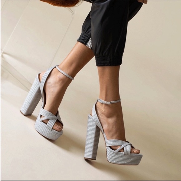 New Aquazzura Sundance Platform Glitter Sandals 40 $950 - Picture 6 of 14
